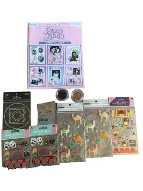 Scrapbook Lot: Precious Moments Paper Jolee's Boutique Stickers Beads & More